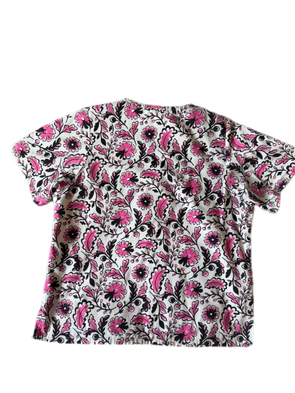 Tafford Floral Pink & Black V-Neck Scrub Top - Picture 4 of 8